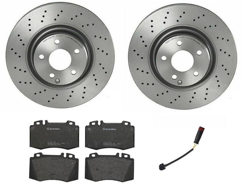 Mercedes Brakes Kit - Brembo Pads and Rotors Front (330mm) (Low-Met) 005420952041 - Brembo 1541383KIT